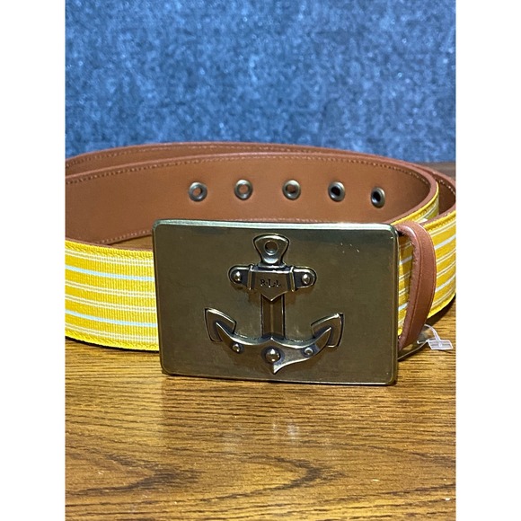 Vintage Lauren Ralph‎ Lauren Women\'s M Solaire Striped Fabric Belt Anchor Buckle main image 8